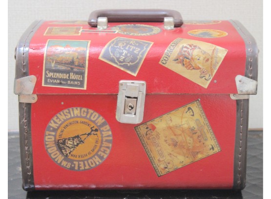 Vintage Leather Case With Travel Stickers