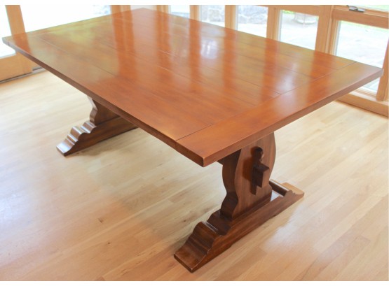 Amazing Plank Top Dining Room Table Includes Leaves And Pads