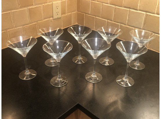 Set Of Eight Crate And Barrel Martini Glasses
