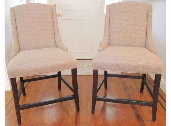 Pair Of Mahogany Side Chairs With Gray Cushions