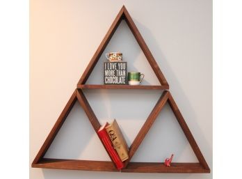 Wooden Triangular Wall Shelf