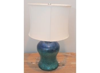Pair Of Stained Blue Glass Table Lamps