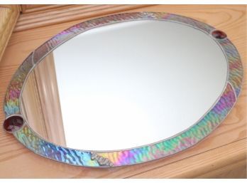 Lovely Stained Glass Dresser Tray Mirror