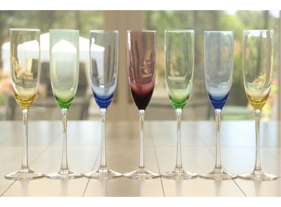 Lenox Colored Glass Champagne Flutes
