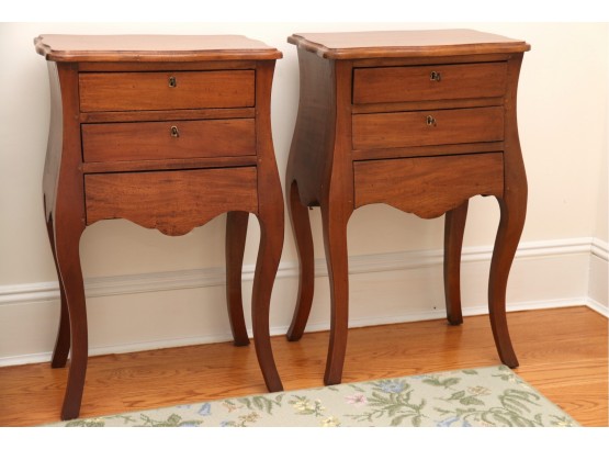 Pair Of Mahogany Bedside Tables With 3 Drawers