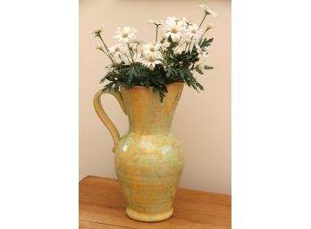 Pitcher With Faux Flowers