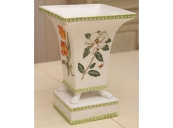Hand Painted Floral Square Vase