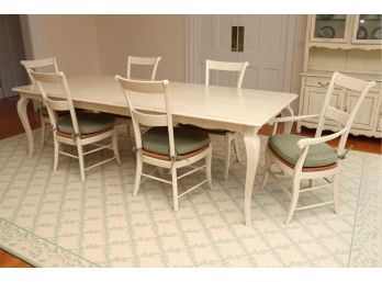 Farmhouse White Dining Table With 2 Leaves