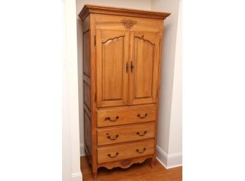 French Country Pine Armoire Cabinet