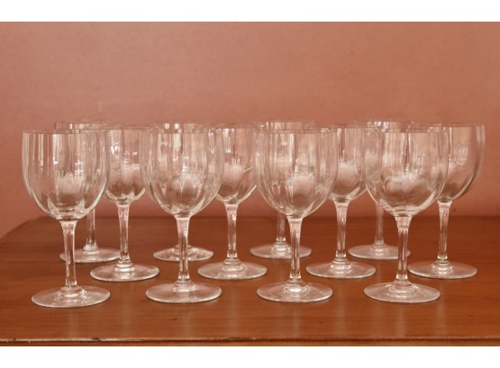 Set Of 13 Baccarat Crystal White Wine Glasses