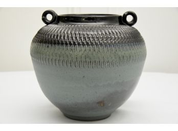 Modern Glazed Pottery Dual Handled Pot