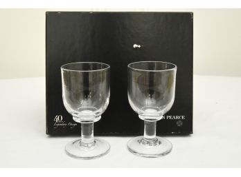 Pair Of Simon Pearce Drinking Goblets With Box
