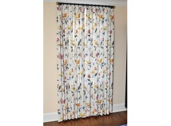 Set Of Four Two-Panel Partridge And Vines Window Drapes