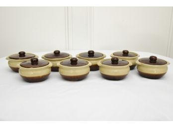 Set Of 8 French Onion Soup Crocks With Lids