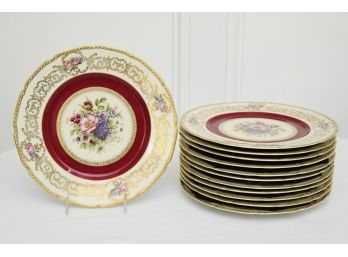 Set Of 12 Rosenthal Gold Trim Dinner Plates