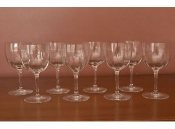 Set Of 8 Baccarat Crystal Red Wine Glasses