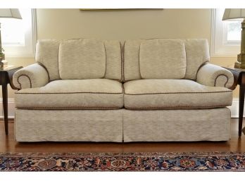 Baker Sofa With Down-filled Cushions And Rope Accent Piping