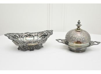 Two-Piece Silver Plate Set By Derby Silver And Wilcox Silver