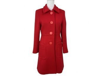 Miss Sixty Red Wool Blend Coat Made In Italy Size Medium