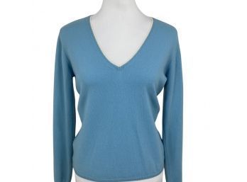 Loro Piana 100 Percent Blue Cashmere Sweater Size 44/12
