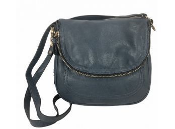 INZI Blue Leather Crossbody Handbag New With Tags
