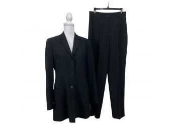 Calvin Klein Black 100 Percent Virgin Wool Pants Suit Size 10