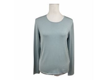 Sutton Studio Bloomingdales Blue Silk Blend Sweater Size L