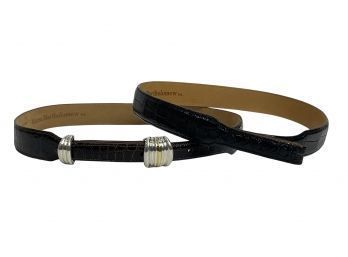 Pair Of Mazza/Bartholomew Alligator Belts With Sterling Silver Buckle