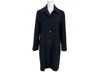 Cinzia ROCCA Due Black Cashmere & Wool Coat Size 12
