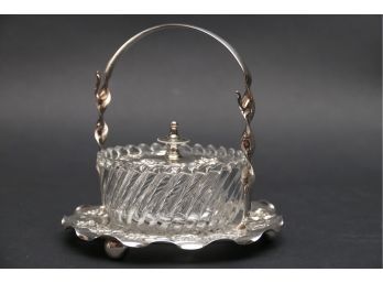 Silver And Glass Dish Basket