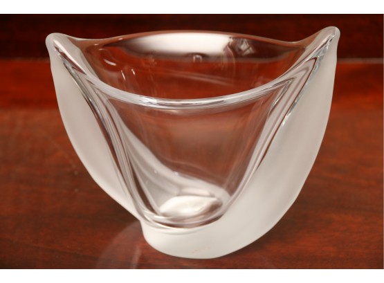Baccarat Crystal Vase With Frosted Edges