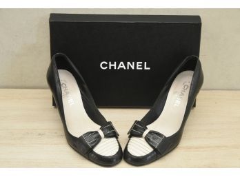 Chanel Black Tuxedo Heels Size 36.5