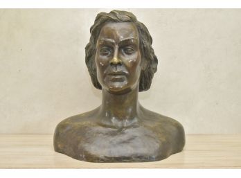 G. Capezzuoli Bronze Womans Bust Sculpture