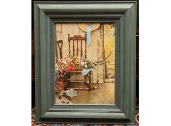Spring Flowers By Norman Rockwell Framed Print
