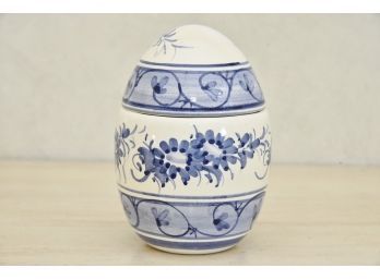 Tenh Pottery Blue And White Covered Jar