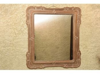 Carved Wood Hanging Wall Mirror 31.5 X 34.5