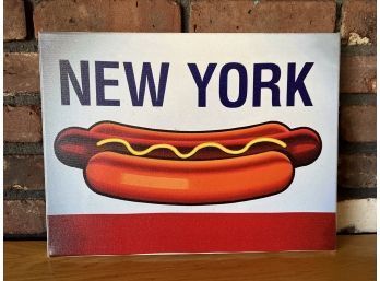 New York Hot Dog Canvas Sign