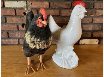 Two Decorative Roosters