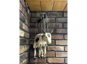 Hanging Wooden Cow Marionette