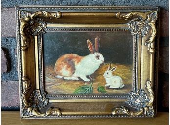 Bunny Rabbits Framed Repro Painting