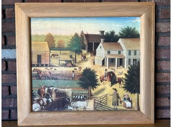 The Residence Of David Twinning 1787 By Edward Hicks Framed Reproduction Painting