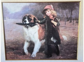 Off To School By Charles Burton Barber Framed Print