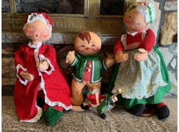 Set Of Four Annalee Christmas Dolls