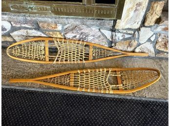 Pair Of Vintage Wooden Snow Shoes