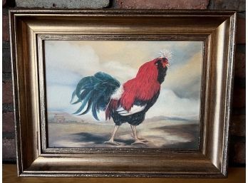 Folk Art French Rooster By Alexandra Churchill Canvas Print