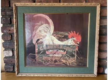 C D Boss & Sons Biscuit Advertising Crate-Box Rooster Framed Art Print