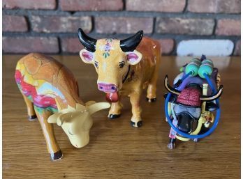 Trio Of Hand Painted Ceramic Animals