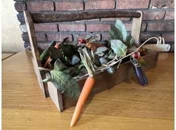 Large Wooden Basket With Vegetables