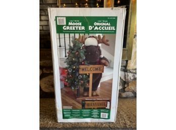 Moose Greeter Christmas Decoration With Box