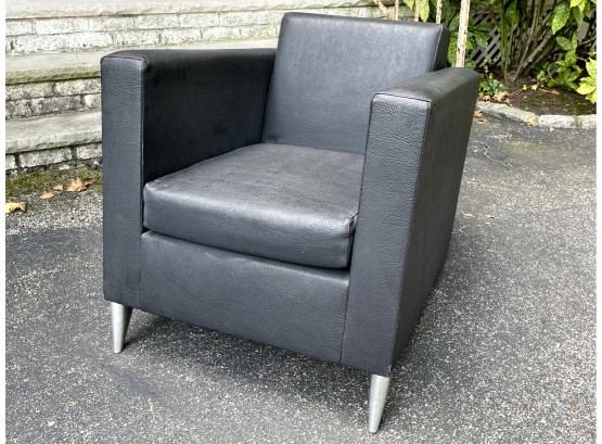 Philippe Starck Black Leather Club Chair By Len Niggleman